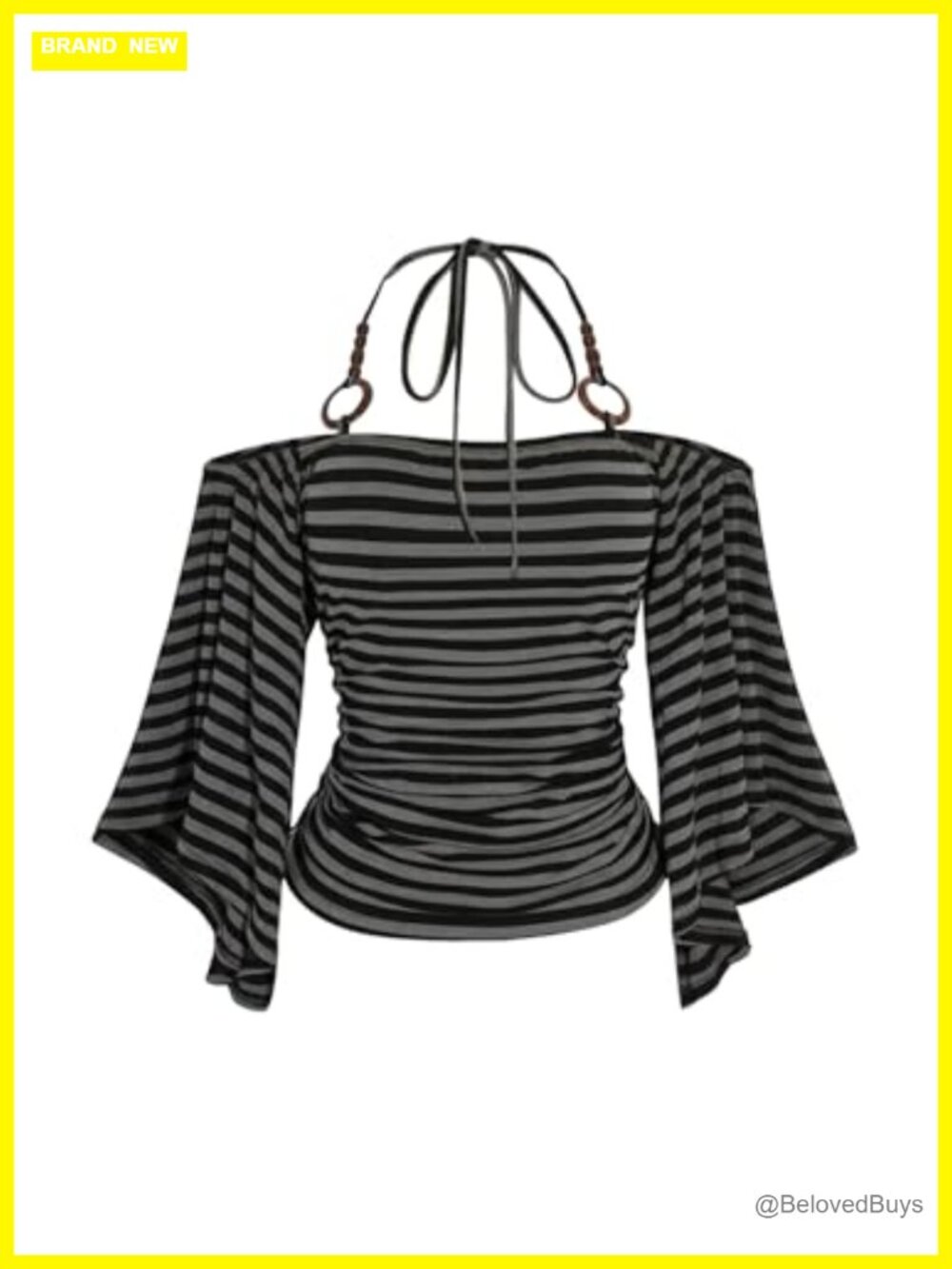 Women's Plus Size Striped Off Shoulder Ruched Half Sleeve T-Shirt